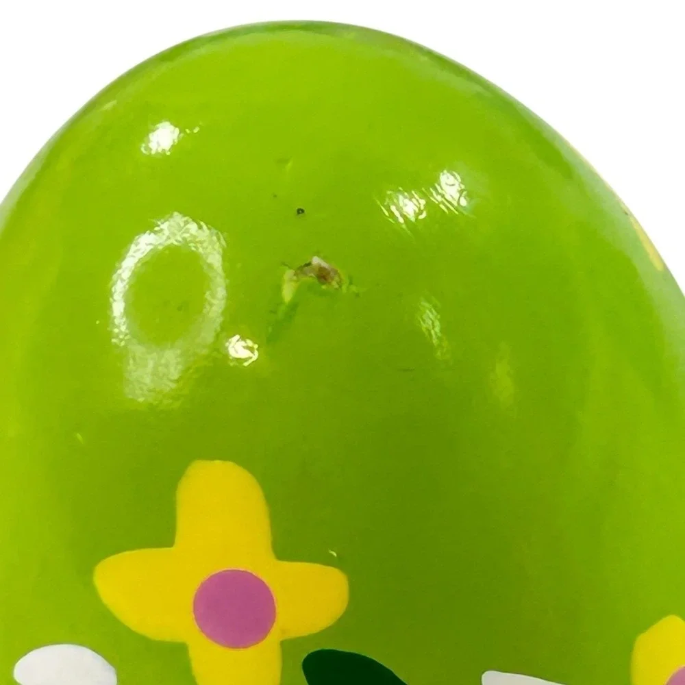 Set of 8 Wooden‎ Easter Eggs Stripes Dots Flowers